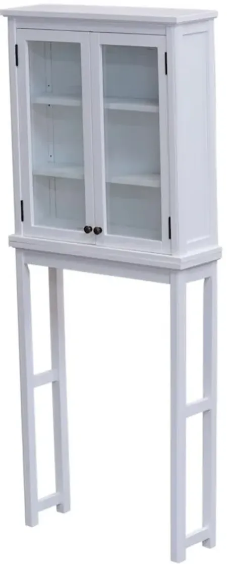 Dorset Over-Toilet Cabinet w/ Glass Doors in White by Bolton Furniture