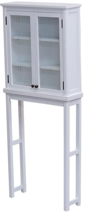 Dorset Over-Toilet Cabinet w/ Glass Doors in White by Bolton Furniture