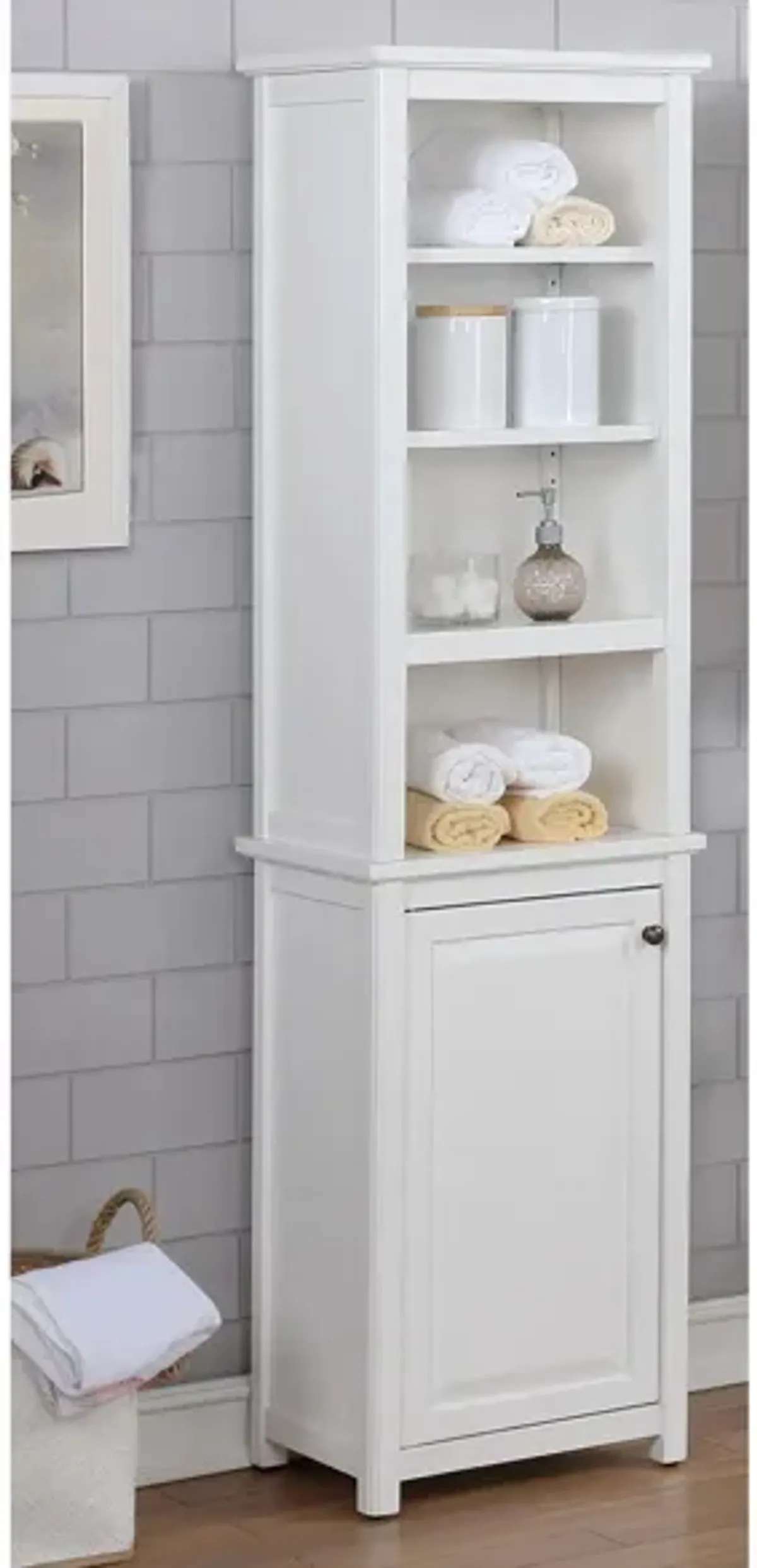 Dorset Open Shelf Storage Tower w/ Door