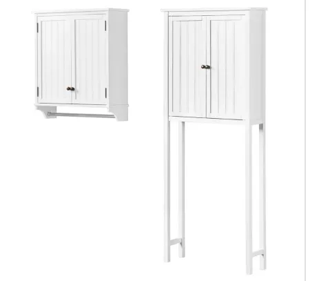 Dover 2-pc Over-Toilet Hutch w/ Cabinet in White by Bolton Furniture