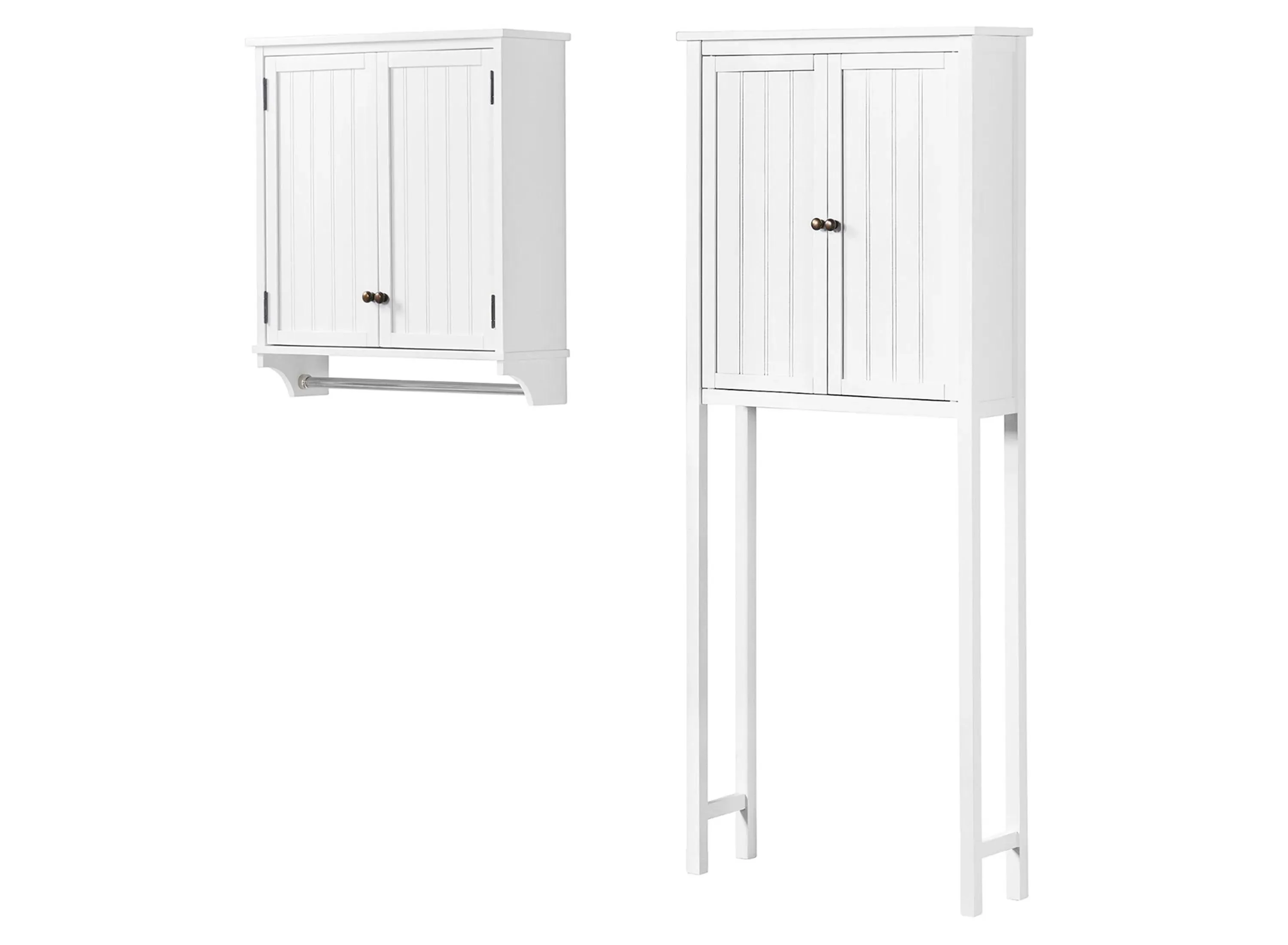 Dover 2-pc Over-Toilet Hutch w/ Cabinet in White by Bolton Furniture