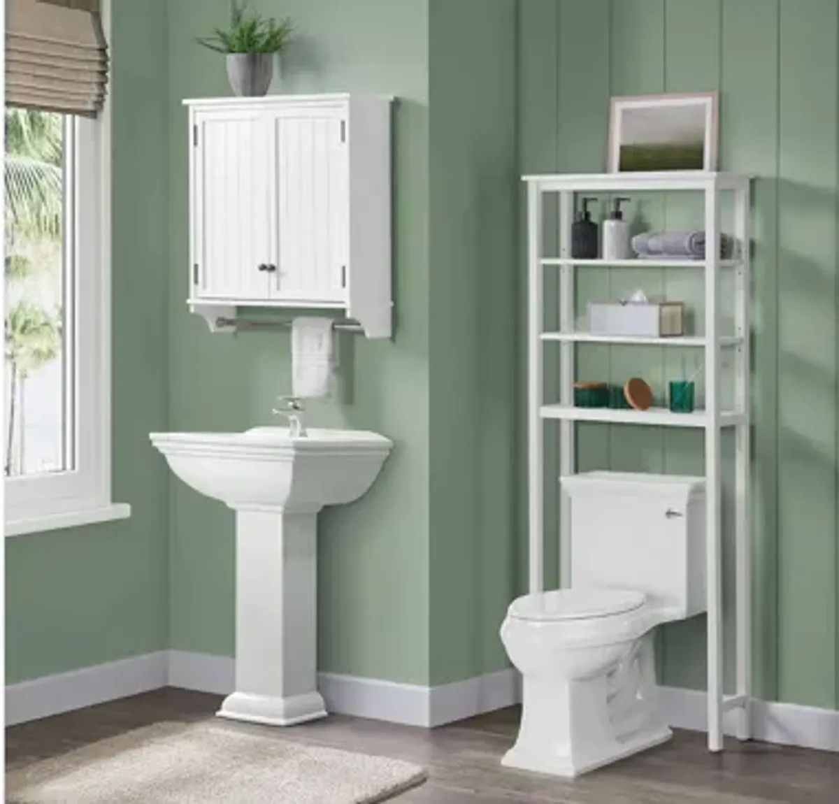 Dover 2-pc. Over-Toilet Organizer w/ Open Shelves and Cabinet