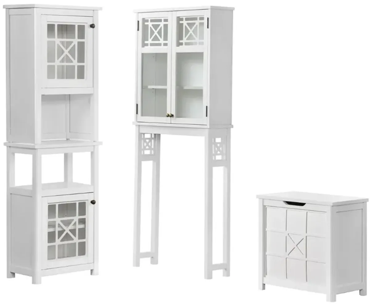 Derby 4-pc. Storage Set w/ Over-Toilet Shelf and Hampers