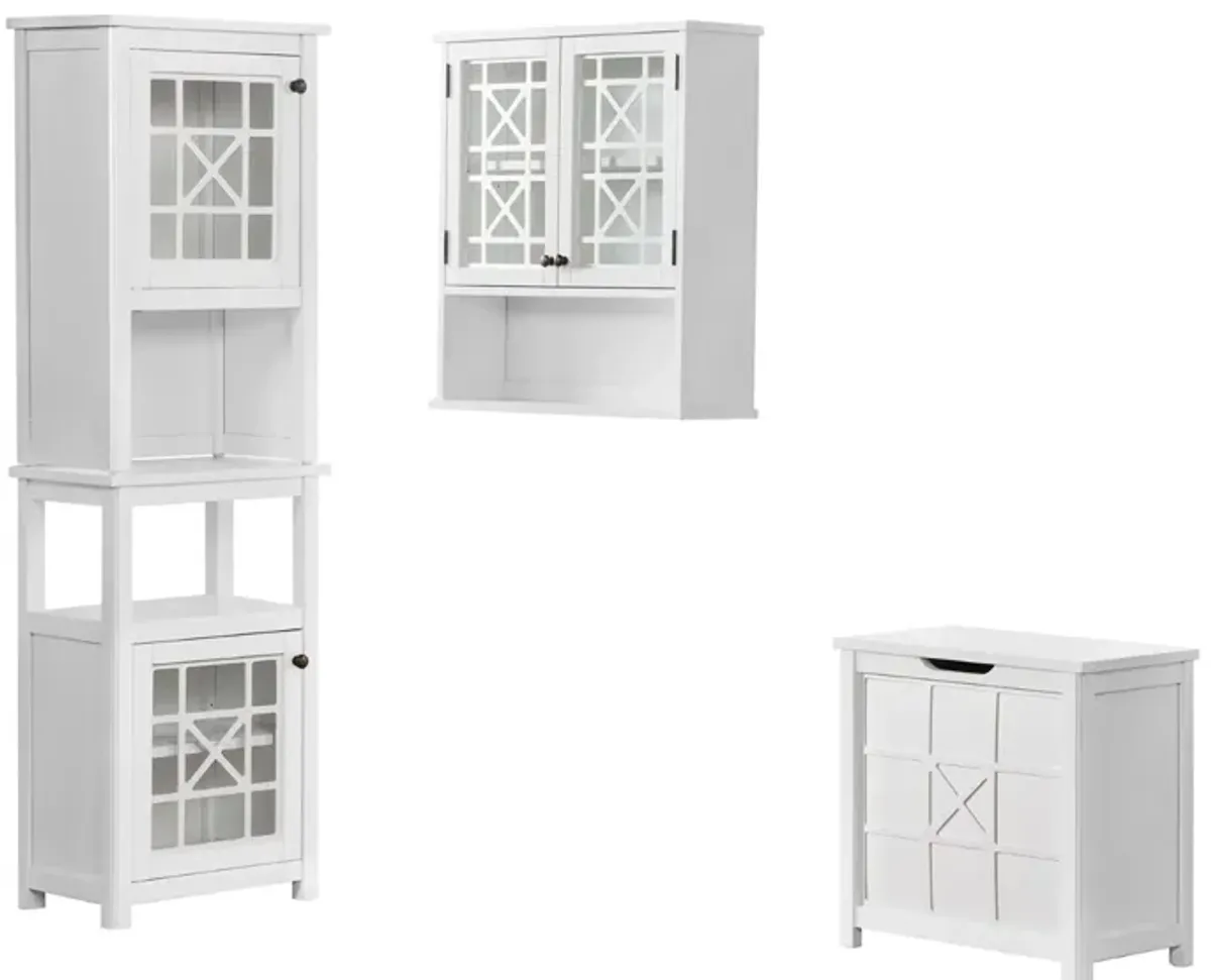 Derby 4-pc. Storage Set w/ Hutch in White by Bolton Furniture