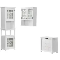 Derby 4-pc Storage Set w/ Hutch in White by Bolton Furniture