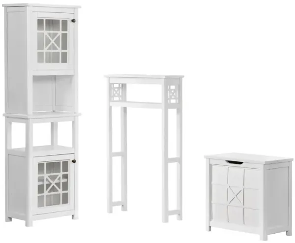 Derby 4-pc. Storage Set w/ Hutch and Over-Toilet Open Shelf