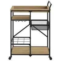 Tito Bar Cart in Light Wood by Emerald Home Furnishings
