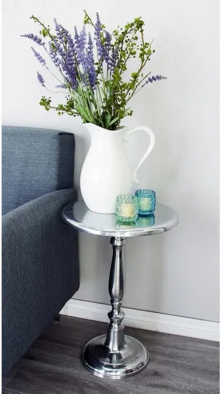 Ivy Collection Aluminum Accent Table in Silver by UMA Enterprises