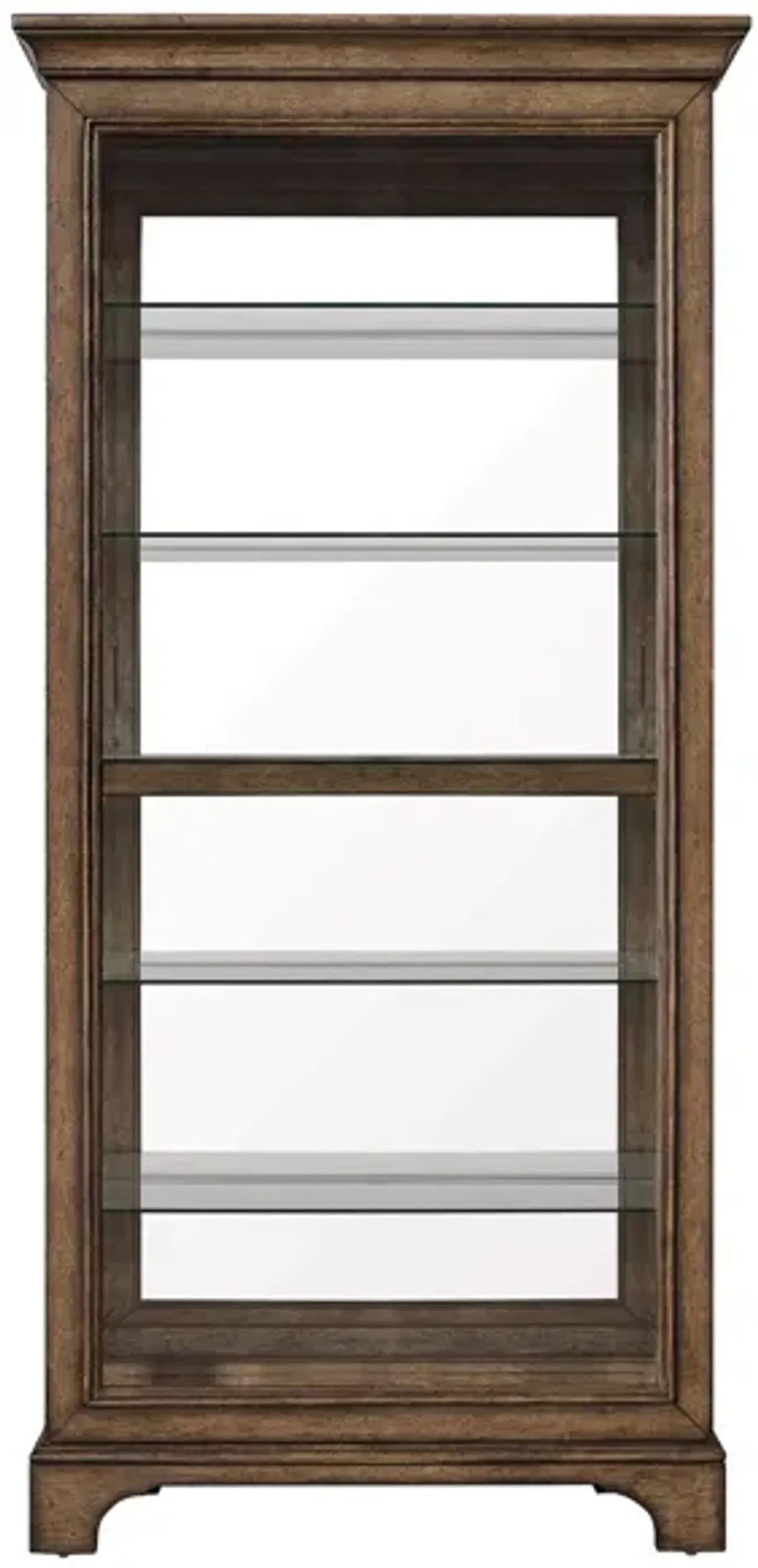 Netta Sliding Door Curio w/Glass Shelves and LED Light