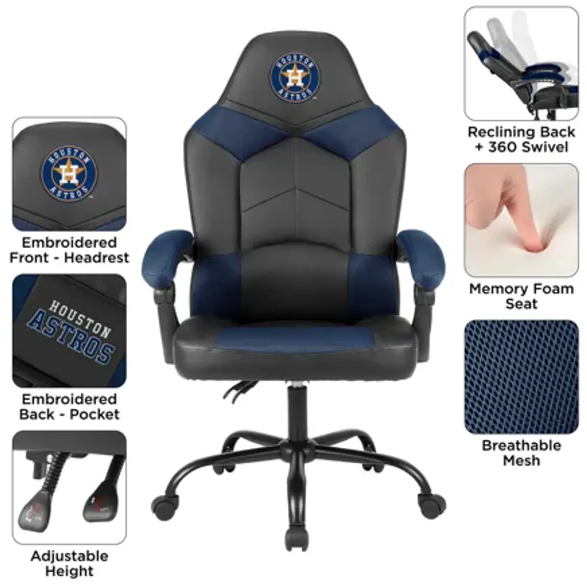 MLB Faux Leather Oversized Gaming Chair