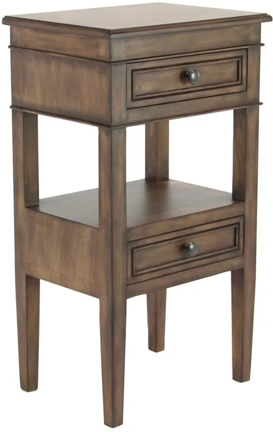 Ivy Collection Side Accent Table in Light Brown by UMA Enterprises