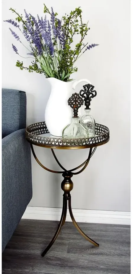 Ivy Collection Tray Accent Table in Brass by UMA Enterprises