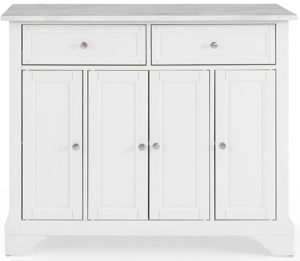 Avery Kitchen Cart in Distressed White by Crosley Brands