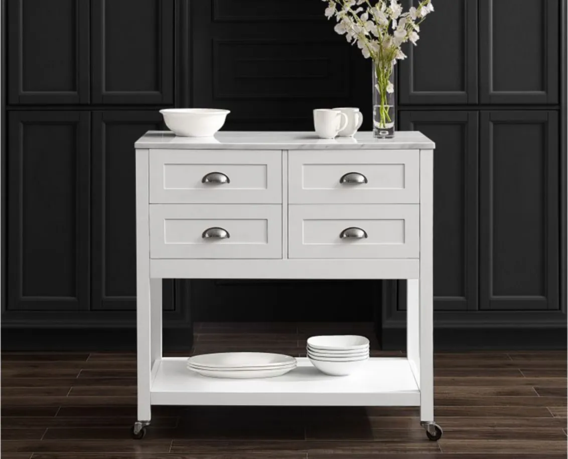 Connell Kitchen Cart in White by Crosley Brands