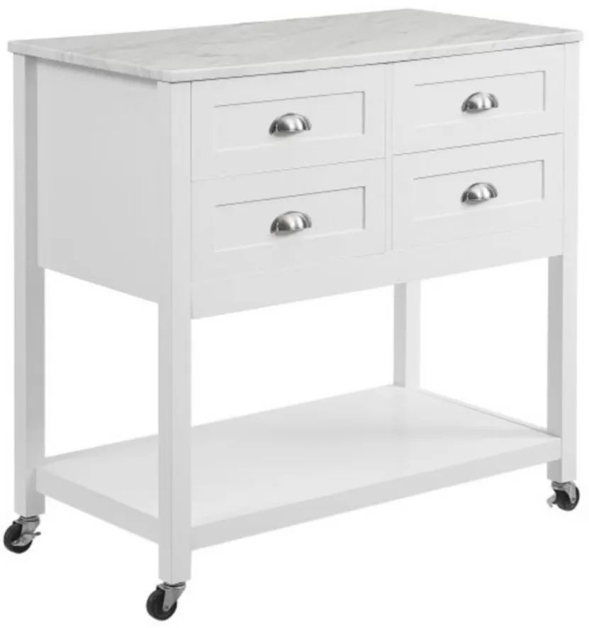 Connell Kitchen Cart in White by Crosley Brands