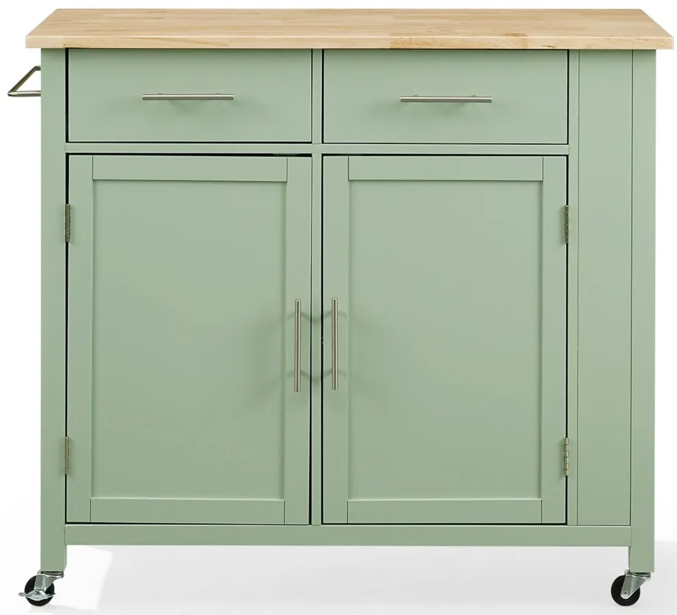 Savannah Kitchen Cart in Mint by Crosley Brands