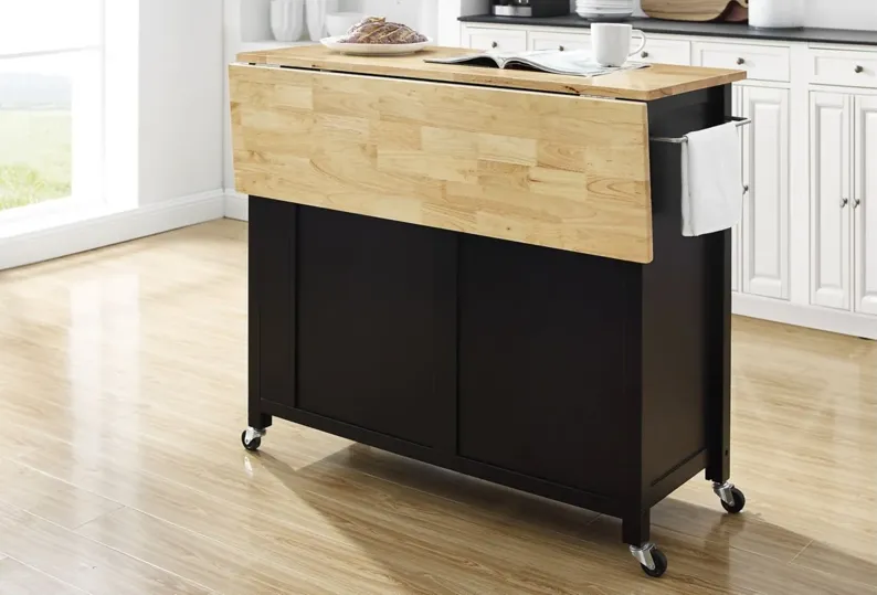 Savannah Kitchen Cart in Black by Crosley Brands