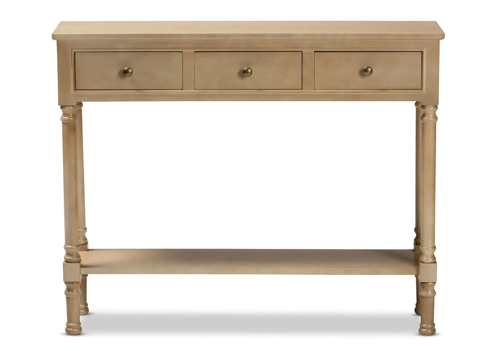 Calvin 3-Drawer Entryway Console Table in Oak Brown by Wholesale Interiors