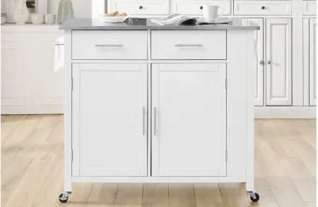Savannah Full-Size Kitchen Cart in White by Crosley Brands