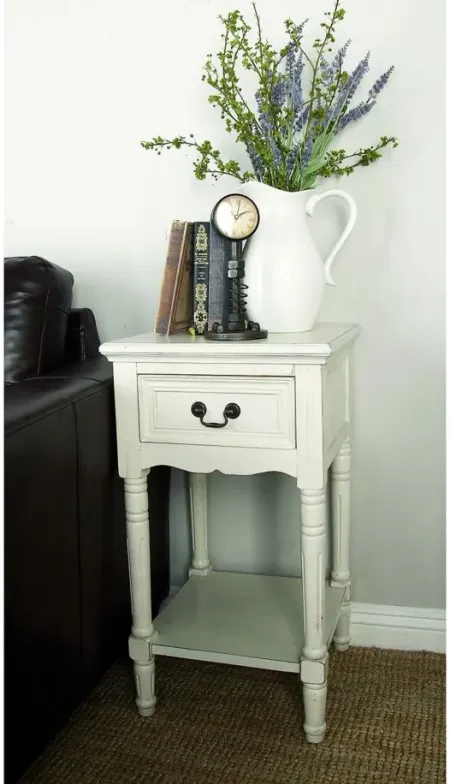 Ivy Collection Side Accent Table in Cream by UMA Enterprises