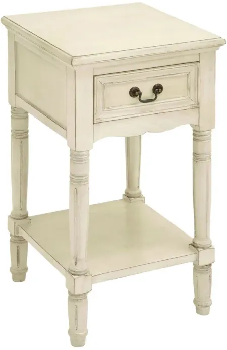 Ivy Collection Side Accent Table in Cream by UMA Enterprises