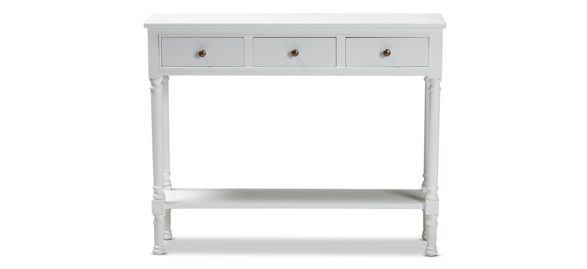 Calvin 3-Drawer Entryway Console Table in White by Wholesale Interiors