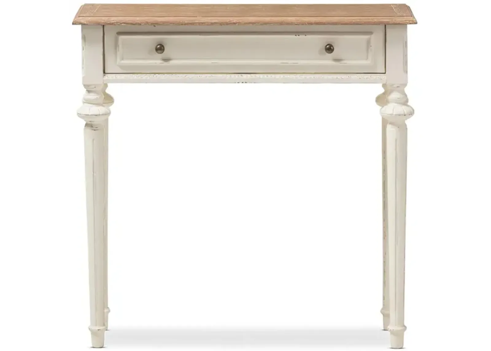 Marquetterie Console Table in White/Natural by Wholesale Interiors