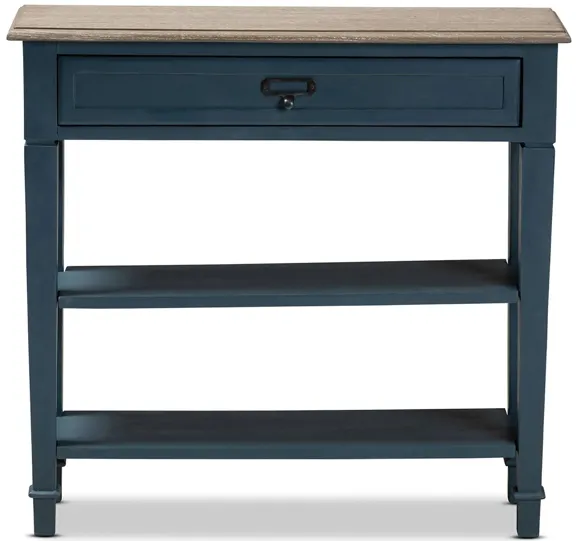 Dauphine Console Table in Blue/Oak by Wholesale Interiors