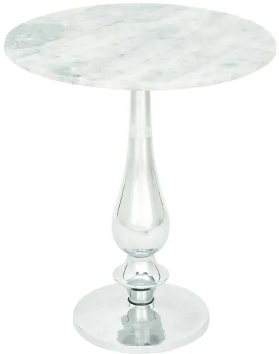 Ivy Collection Shine Accent Table in White by UMA Enterprises