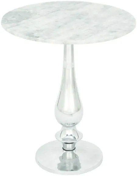 Ivy Collection Shine Accent Table in White by UMA Enterprises