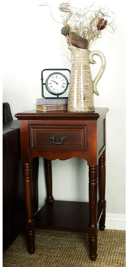 Ivy Collection Side Accent Table in Brown by UMA Enterprises