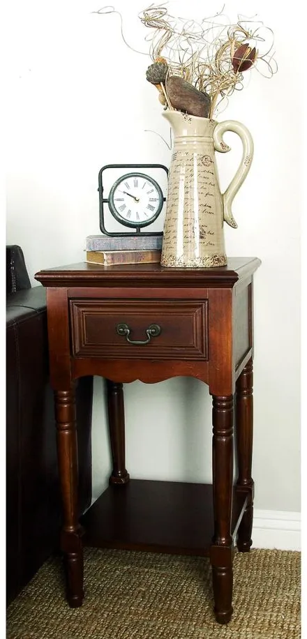 Ivy Collection Side Accent Table in Brown by UMA Enterprises