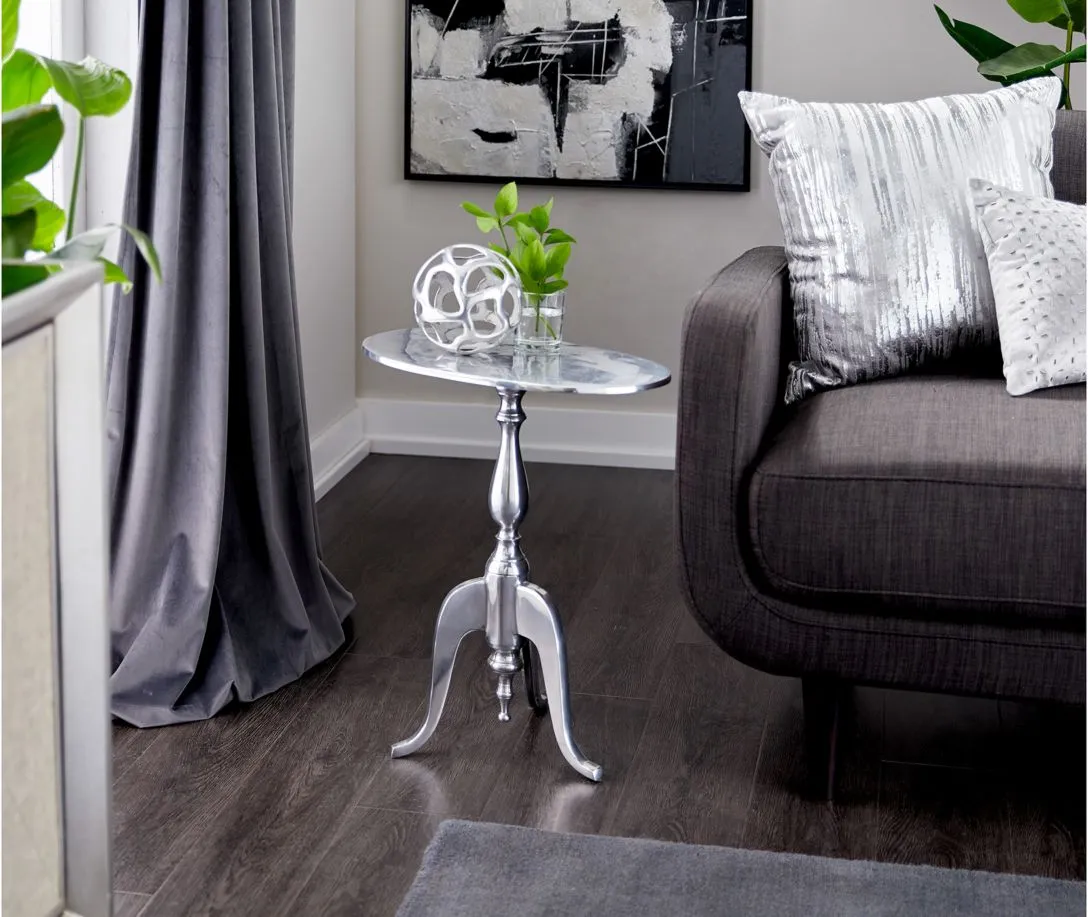 Ivy Collection Sofa Accent Table in Silver by UMA Enterprises