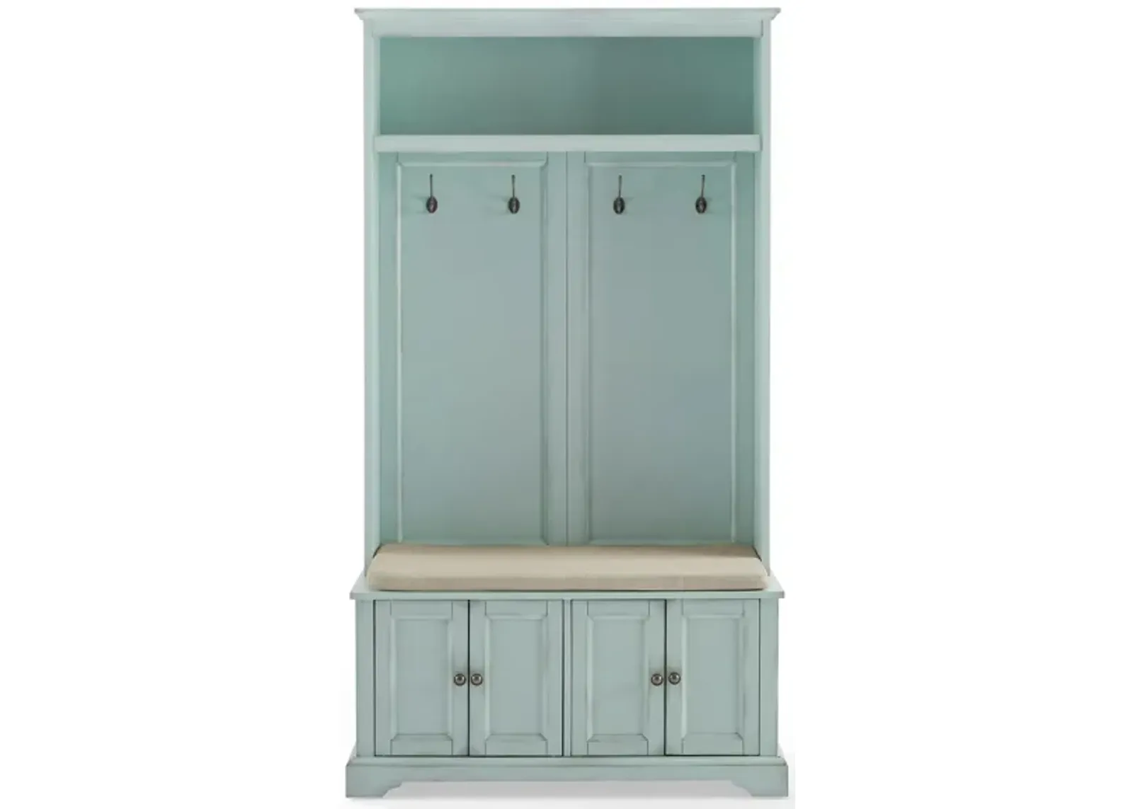 Holbrook Hall Tree in Distressed Seafoam Blue by Crosley Brands