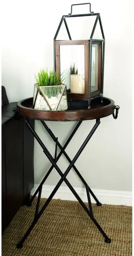 Ivy Collection Tray Accent Table in Black by UMA Enterprises