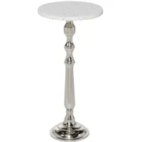 Ivy Collection Terrazzo Accent Table in Silver by UMA Enterprises