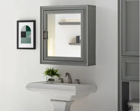 Tara Mirrored Wall Cabinet in Gray by Crosley Brands
