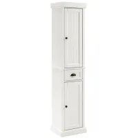 Seaside Tall Linen Cabinet in Distressed White by Crosley Brands