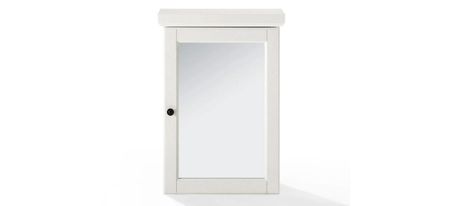 Seaside Mirrored Wall Cabinet in Distressed White by Crosley Brands