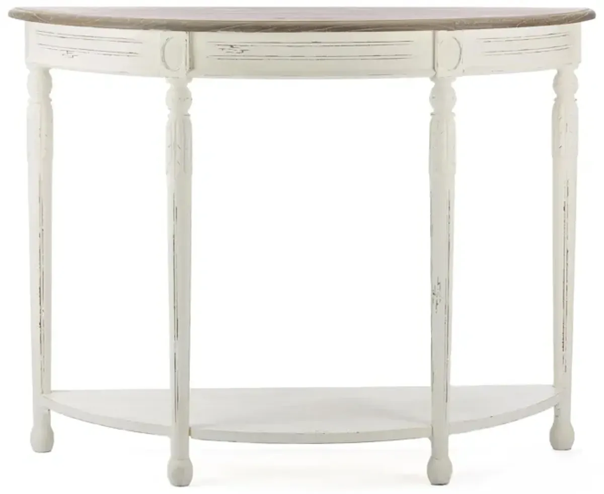 Vologne Console Table in White/Natural by Wholesale Interiors