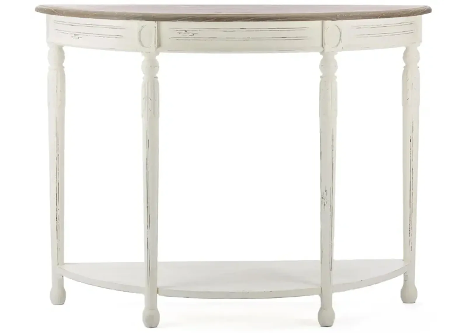 Vologne Console Table in White/Natural by Wholesale Interiors