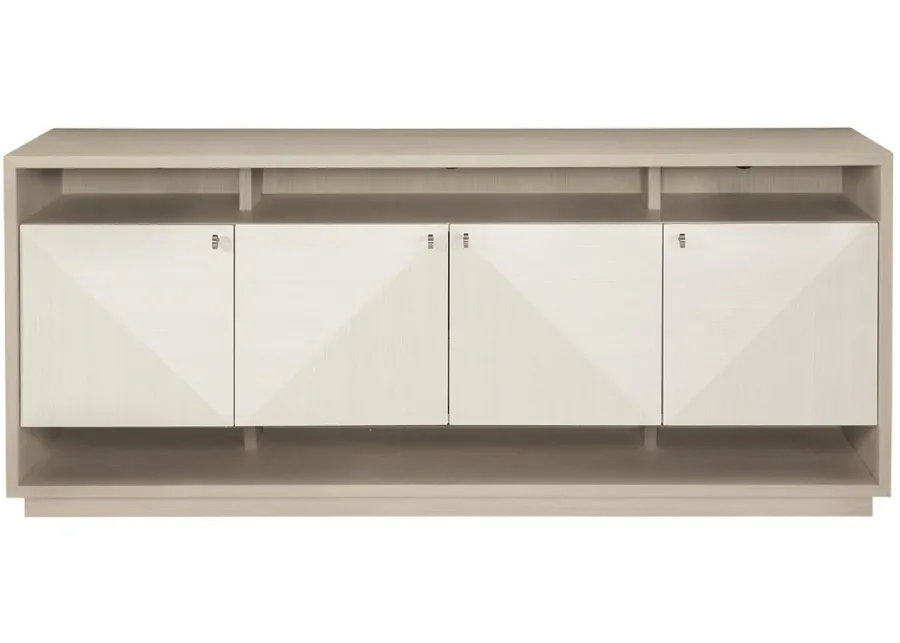 Axiom Entertainment Credenza in Linear Grey/Linear White by Bernhardt