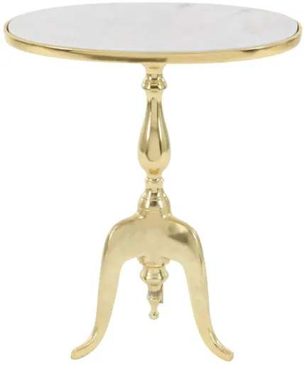 Ivy Collection Tripod Accent Table in Gold by UMA Enterprises