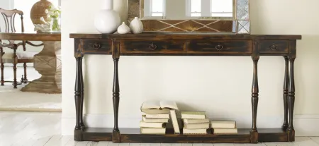 Sanctuary Four-Drawer Console Table in Ebony by Hooker Furniture