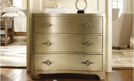 Sanctuary Three Drawer Shaped Front Chest in Antiqued Mirror / Gold by Hooker Furniture