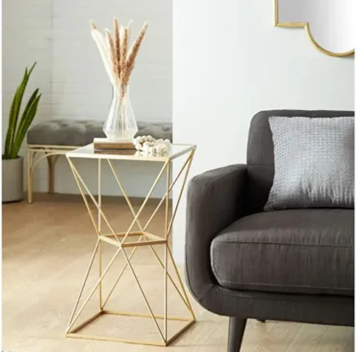 Ivy Collection Geometric Accent Table