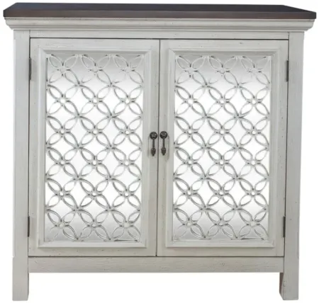 Westridge 2 Door Accent Cabinet in White Finishes with Worn Wood Tops by Liberty Furniture