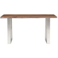 Brownstone 2.0 Console Table in Brown & Chrome by Coast To Coast Imports
