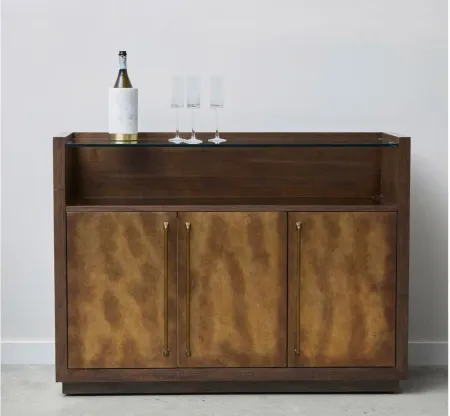 Marx 3 Door Copper Bar with Glass Top in Multi by Bellanest.