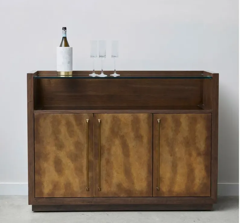 Marx 3 Door Copper Bar with Glass Top in Multi by Bellanest.